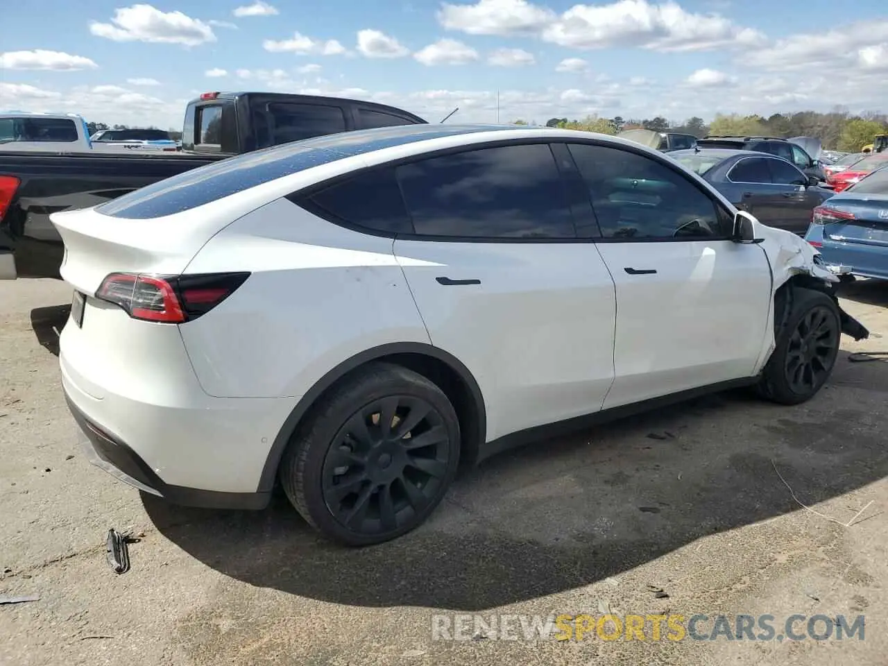 3 fotografías del automóvil dañado 5YJYGDEE9MF080349 TESLA MODEL Y 2021