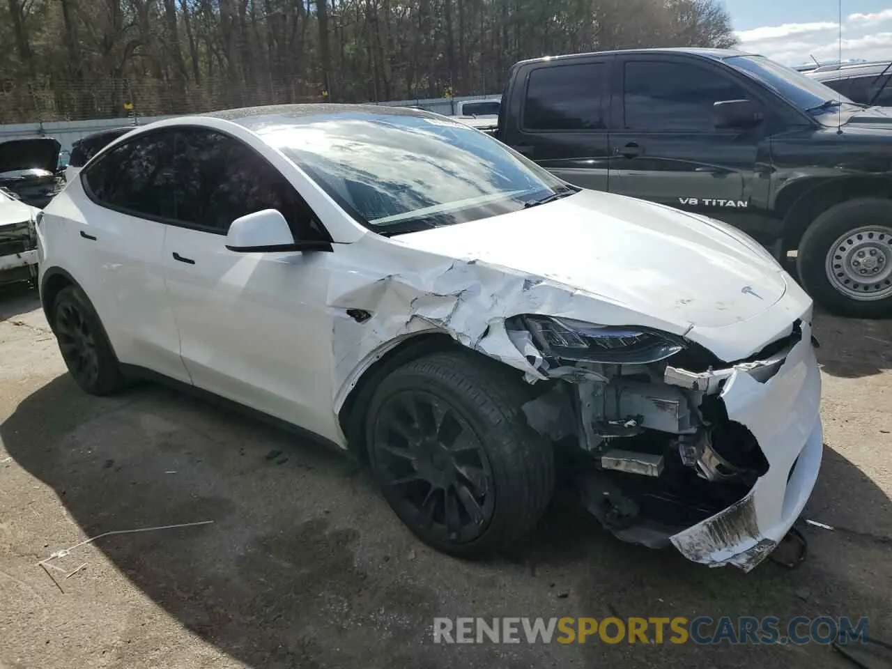4 fotografías del automóvil dañado 5YJYGDEE9MF080349 TESLA MODEL Y 2021
