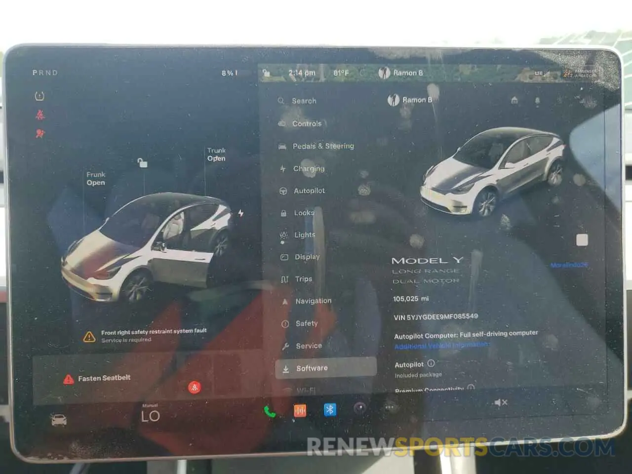 9 fotografías del automóvil dañado 5YJYGDEE9MF085549 TESLA MODEL Y 2021