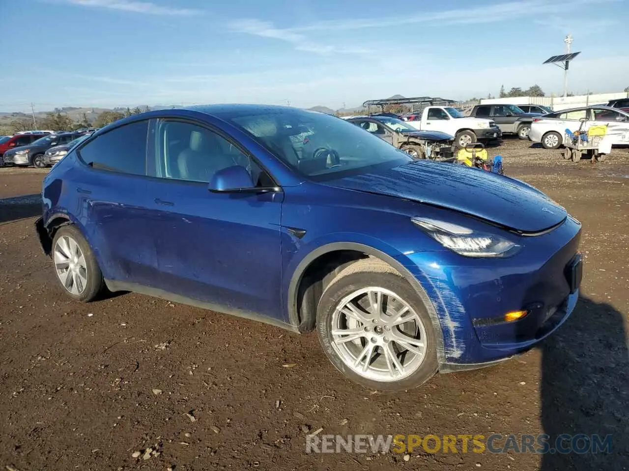 4 fotografías del automóvil dañado 5YJYGDEE9MF090167 TESLA MODEL Y 2021