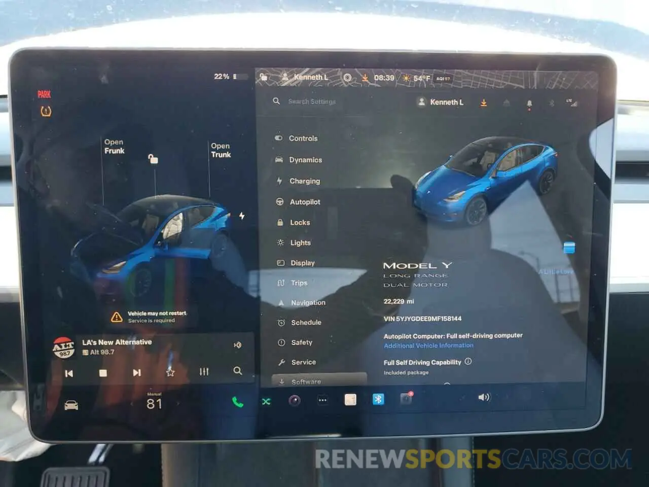9 fotografías del automóvil dañado 5YJYGDEE9MF158144 TESLA MODEL Y 2021