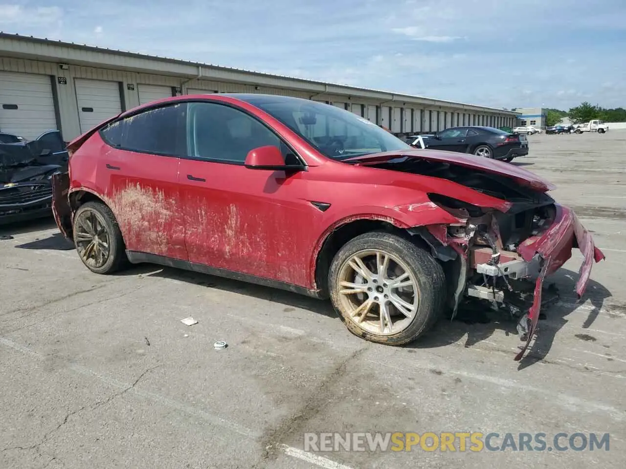 4 fotografías del automóvil dañado 5YJYGDEE9MF293849 TESLA MODEL Y 2021