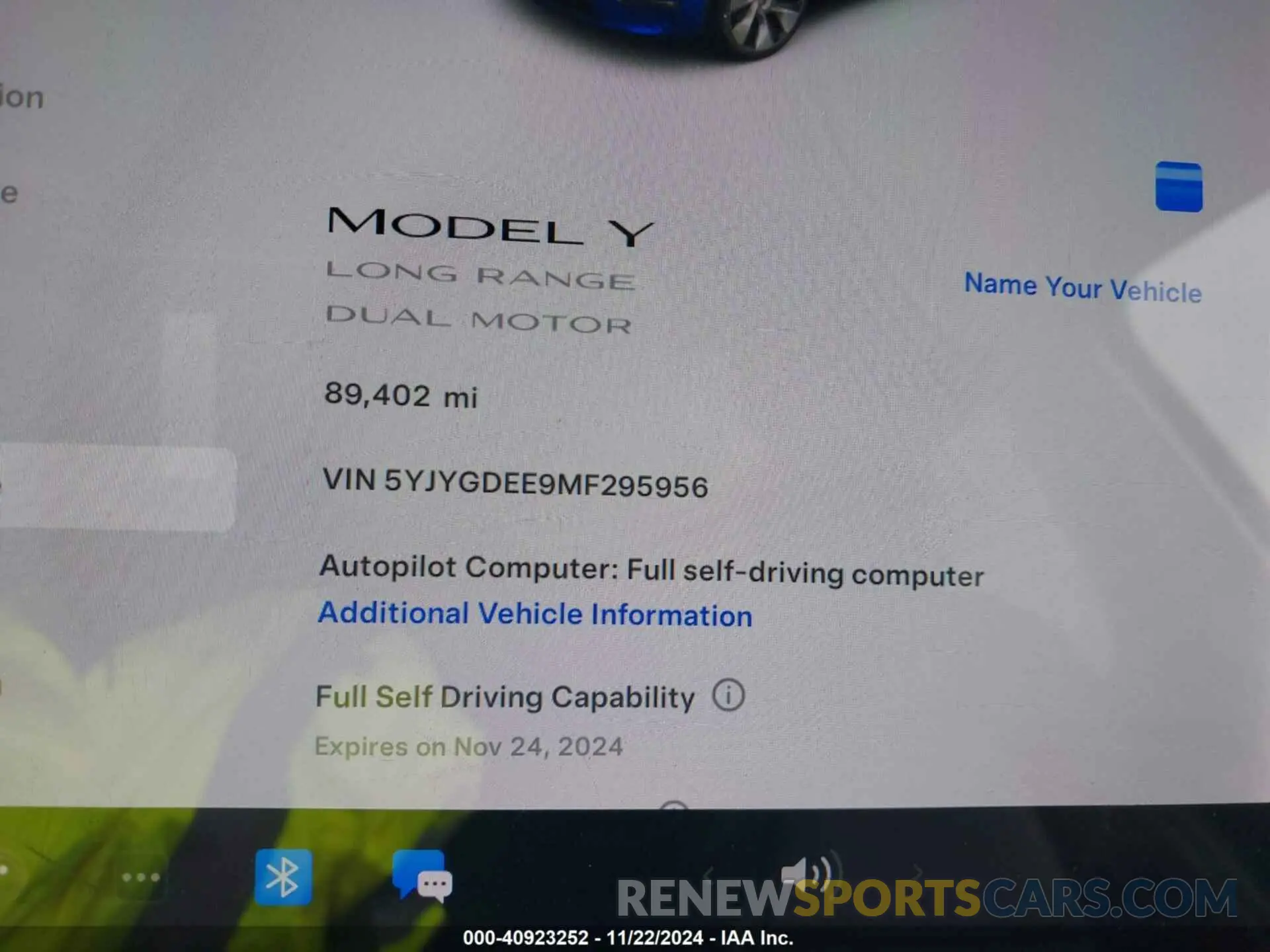 9 fotografías del automóvil dañado 5YJYGDEE9MF295956 TESLA MODEL Y 2021