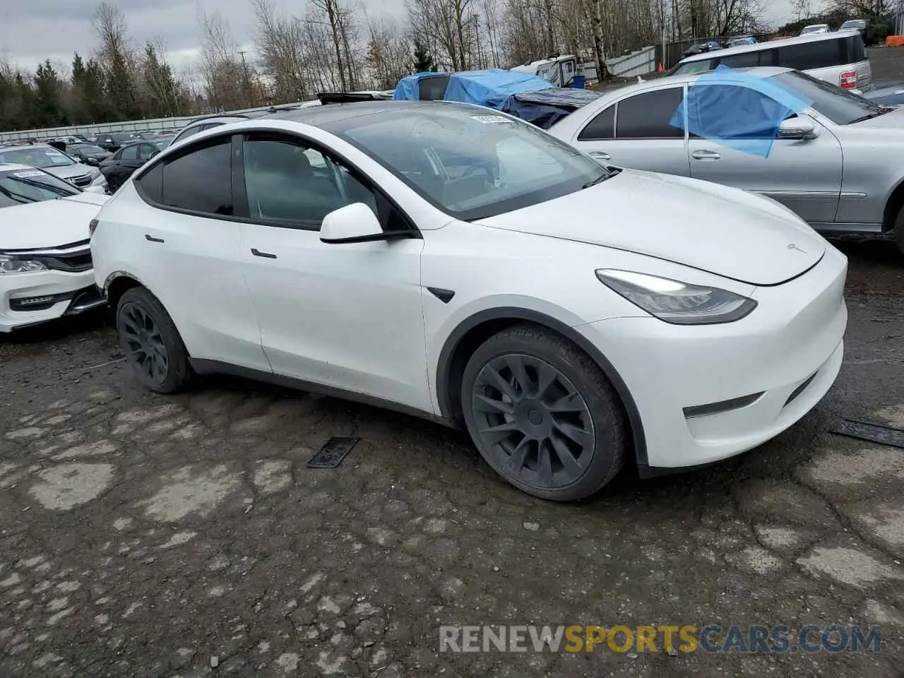 4 fotografías del automóvil dañado 5YJYGDEEXMF079761 TESLA MODEL Y 2021