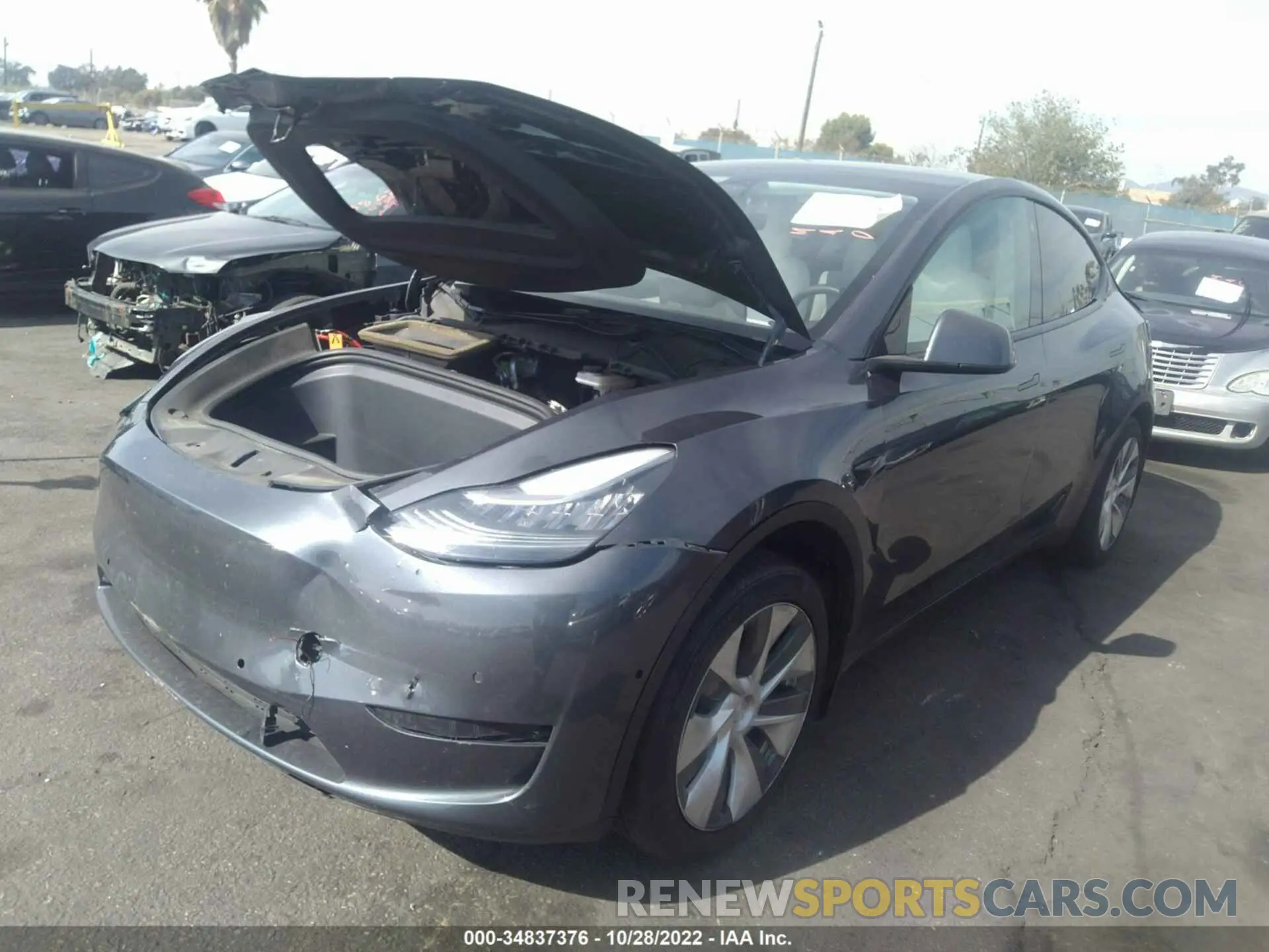 2 fotografías del automóvil dañado 5YJYGDEEXMF161960 TESLA MODEL Y 2021