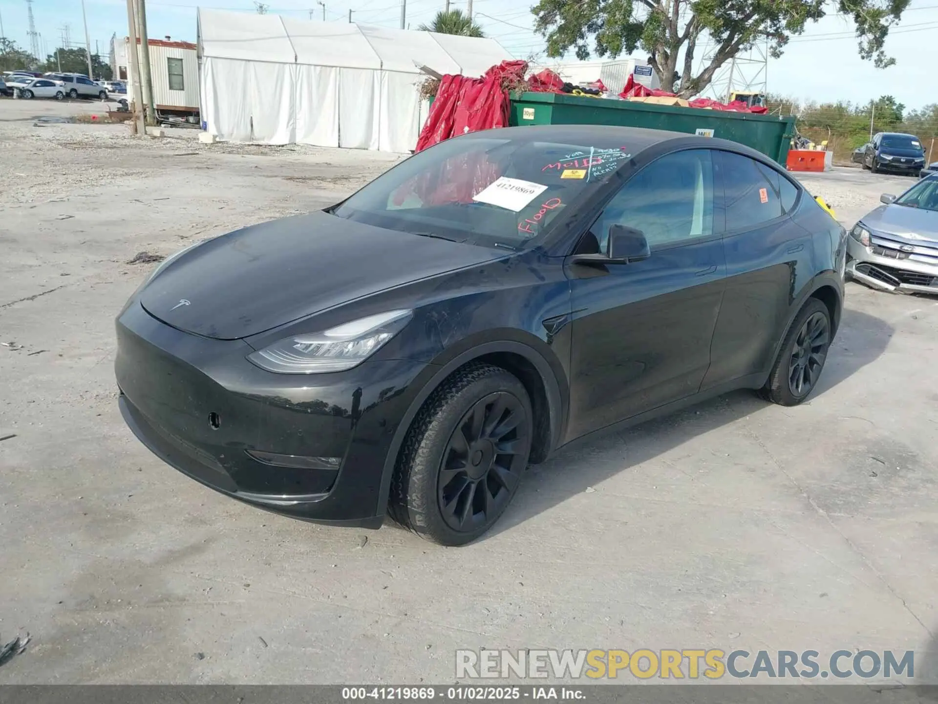 2 fotografías del automóvil dañado 5YJYGDEEXMF177317 TESLA MODEL Y 2021