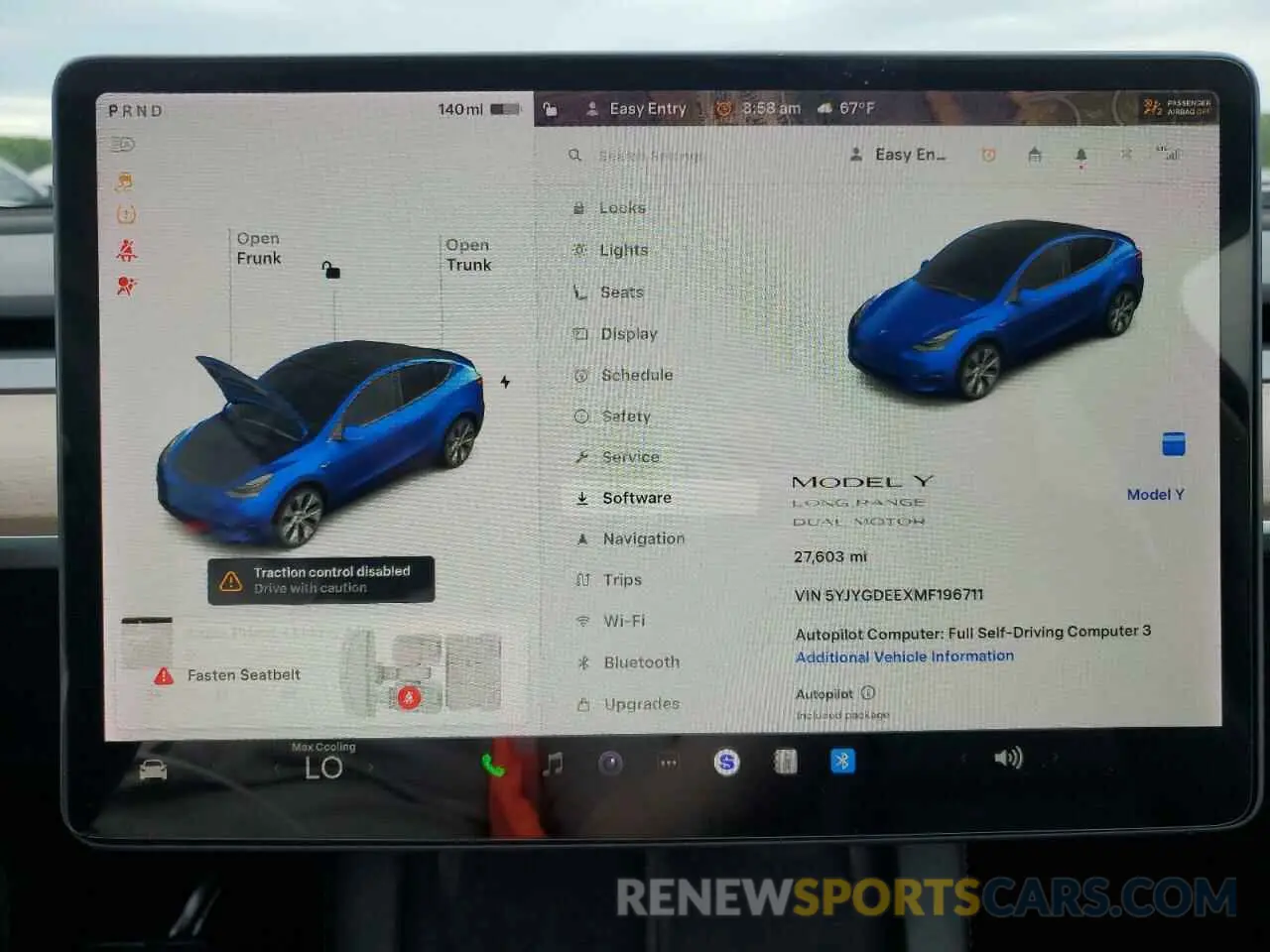 9 fotografías del automóvil dañado 5YJYGDEEXMF196711 TESLA MODEL Y 2021