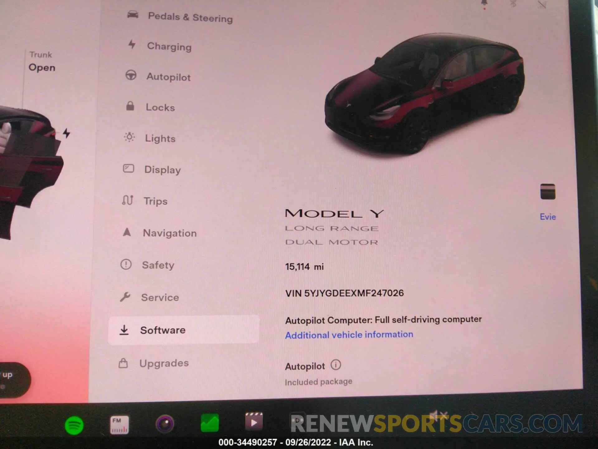 7 fotografías del automóvil dañado 5YJYGDEEXMF247026 TESLA MODEL Y 2021