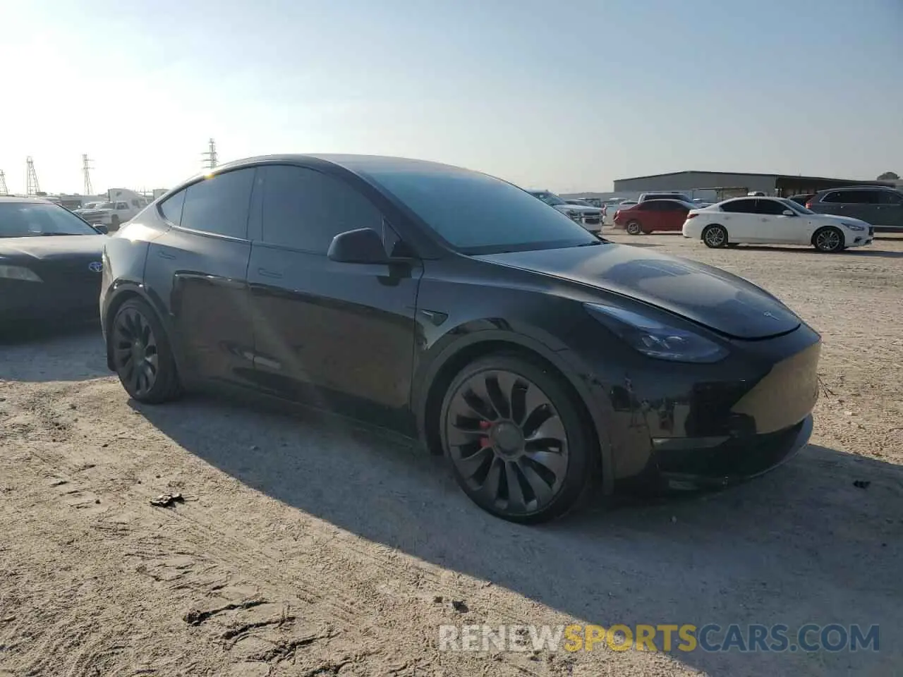 4 fotografías del automóvil dañado 5YJYGDEF0MF239915 TESLA MODEL Y 2021