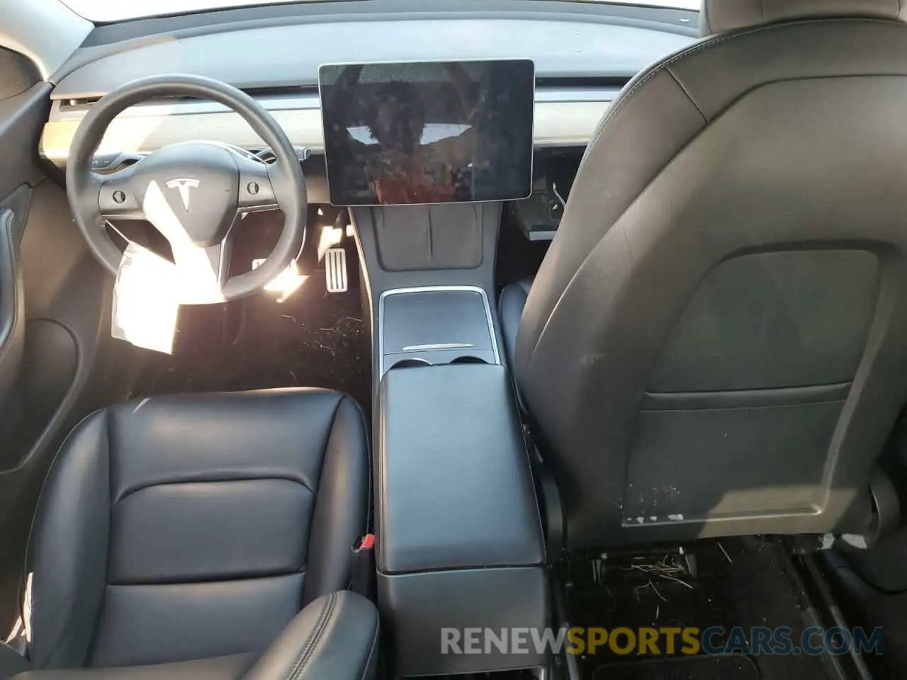 8 fotografías del automóvil dañado 5YJYGDEF0MF239915 TESLA MODEL Y 2021
