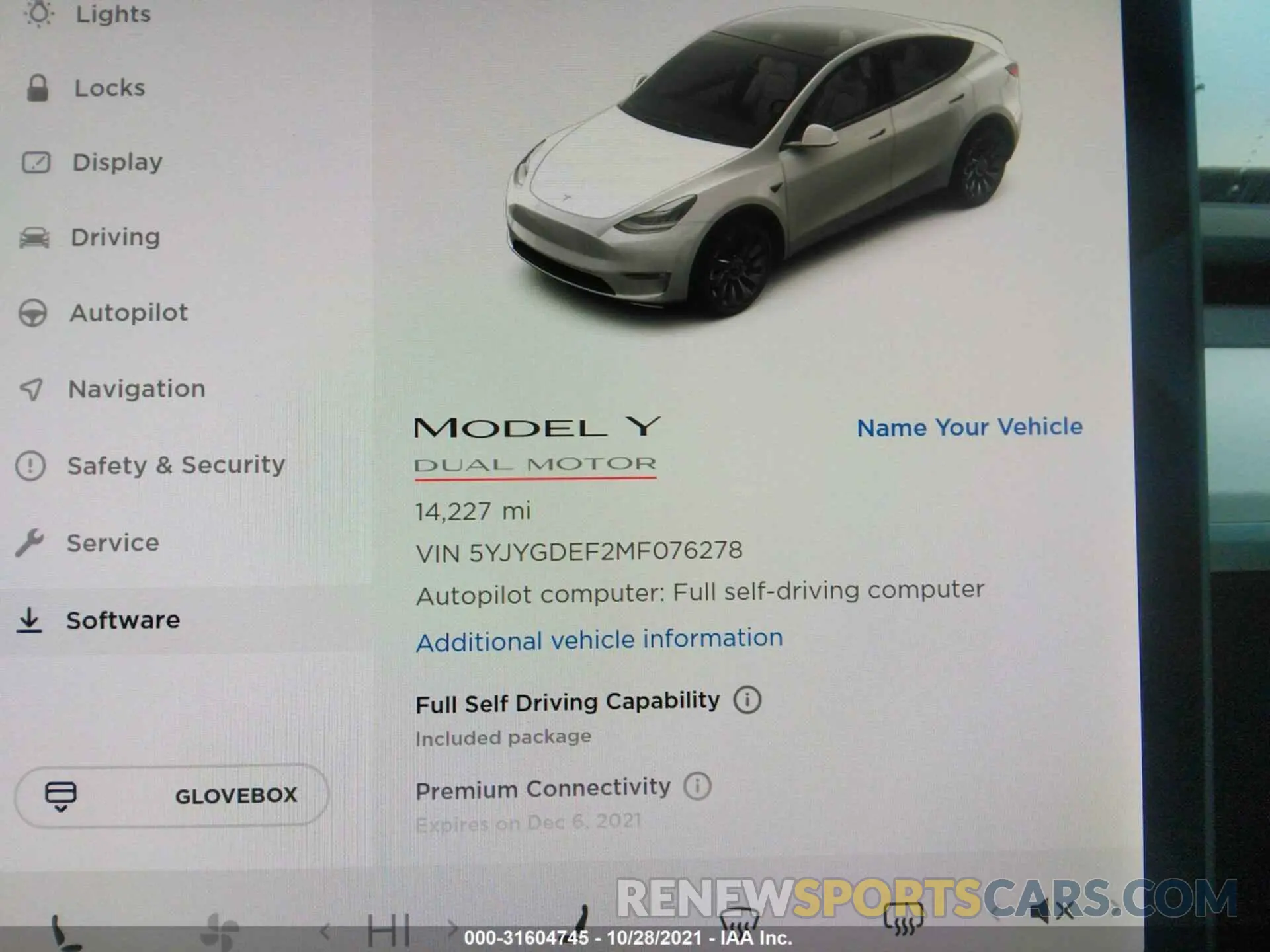 7 fotografías del automóvil dañado 5YJYGDEF2MF076278 TESLA MODEL Y 2021