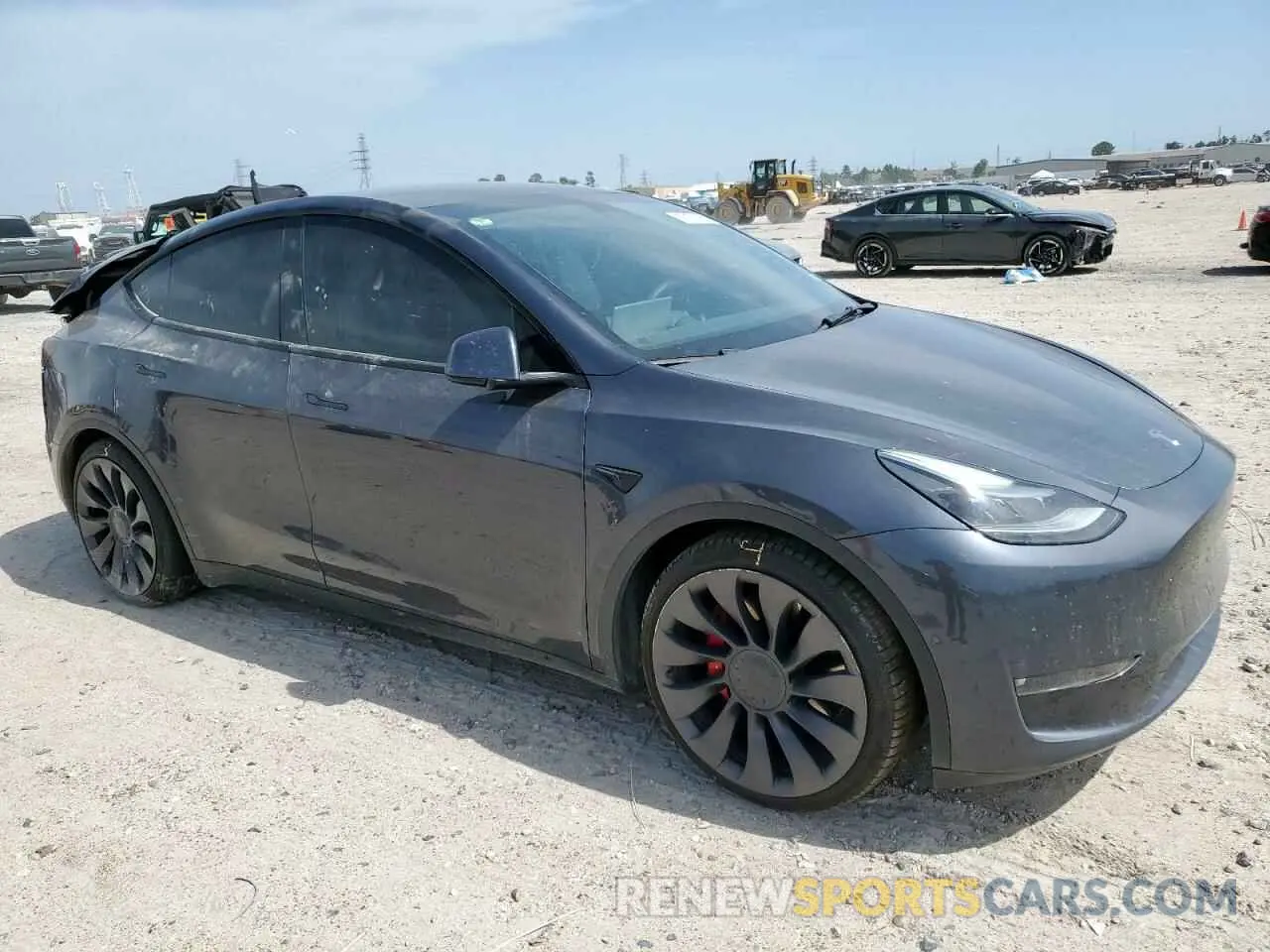 4 fotografías del automóvil dañado 5YJYGDEF3MF215835 TESLA MODEL Y 2021