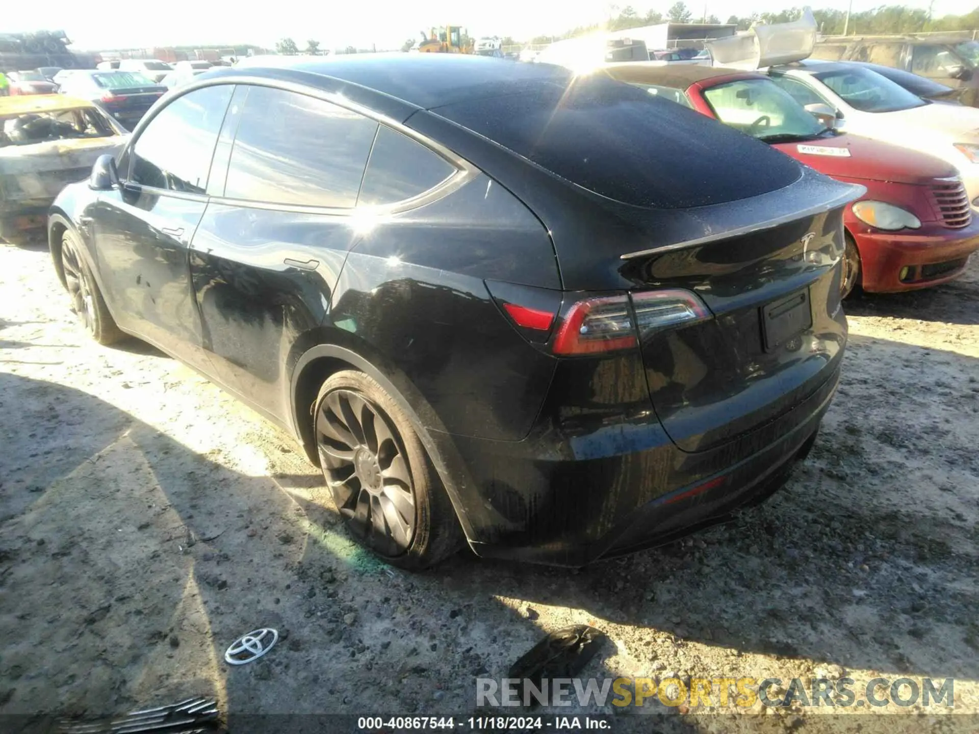 3 fotografías del automóvil dañado 5YJYGDEF5MF197273 TESLA MODEL Y 2021