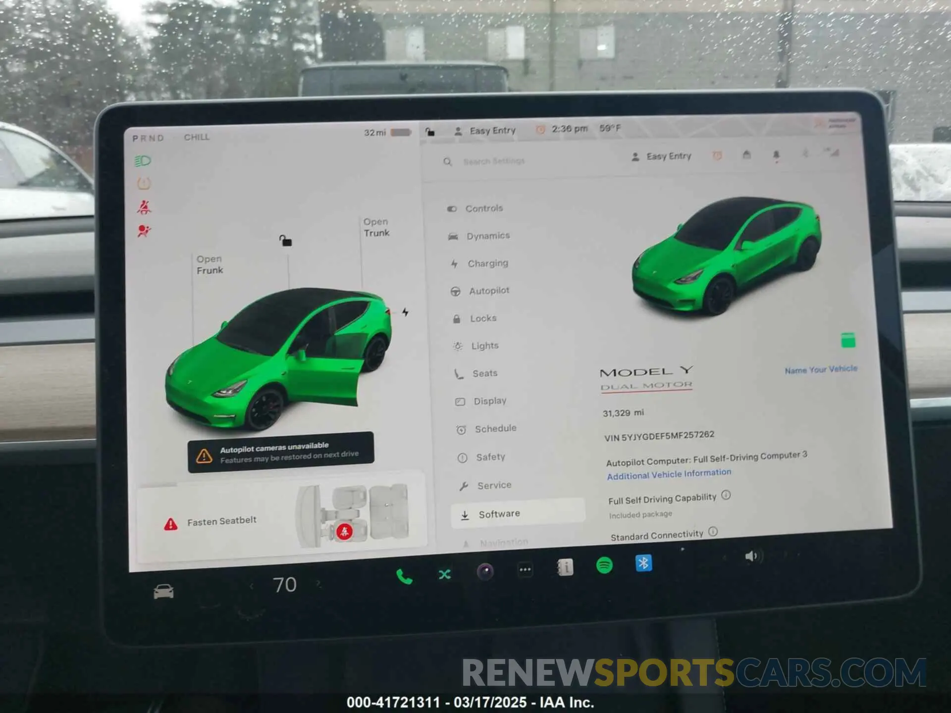 18 fotografías del automóvil dañado 5YJYGDEF5MF257262 TESLA MODEL Y 2021