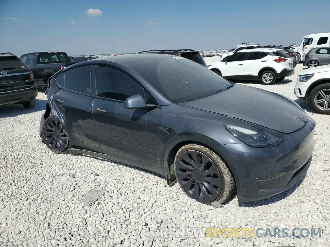 4 fotografías del automóvil dañado 5YJYGDEF5MF268830 TESLA MODEL Y 2021
