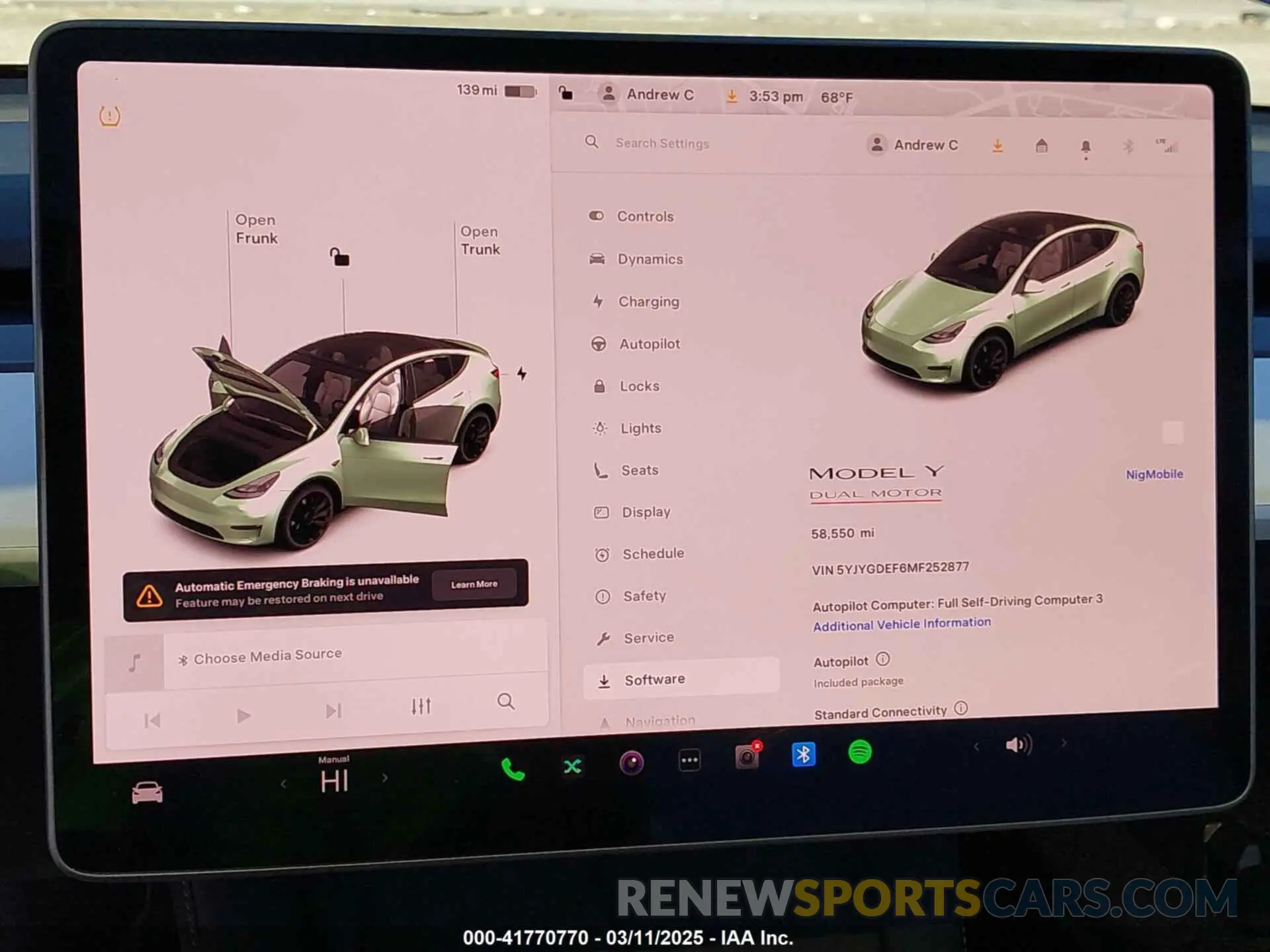 7 fotografías del automóvil dañado 5YJYGDEF6MF252877 TESLA MODEL Y 2021