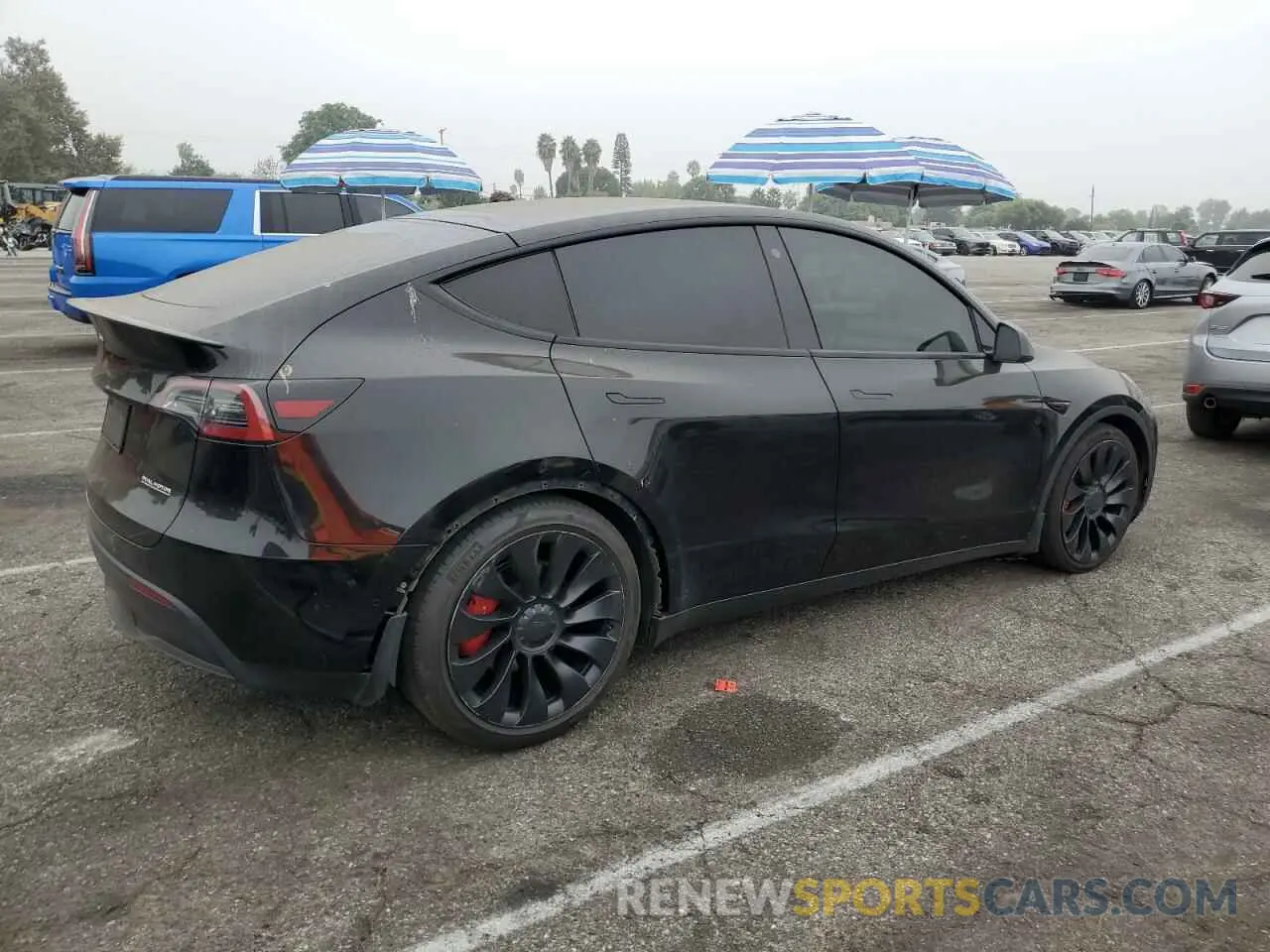 3 fotografías del automóvil dañado 5YJYGDEF7MF195038 TESLA MODEL Y 2021