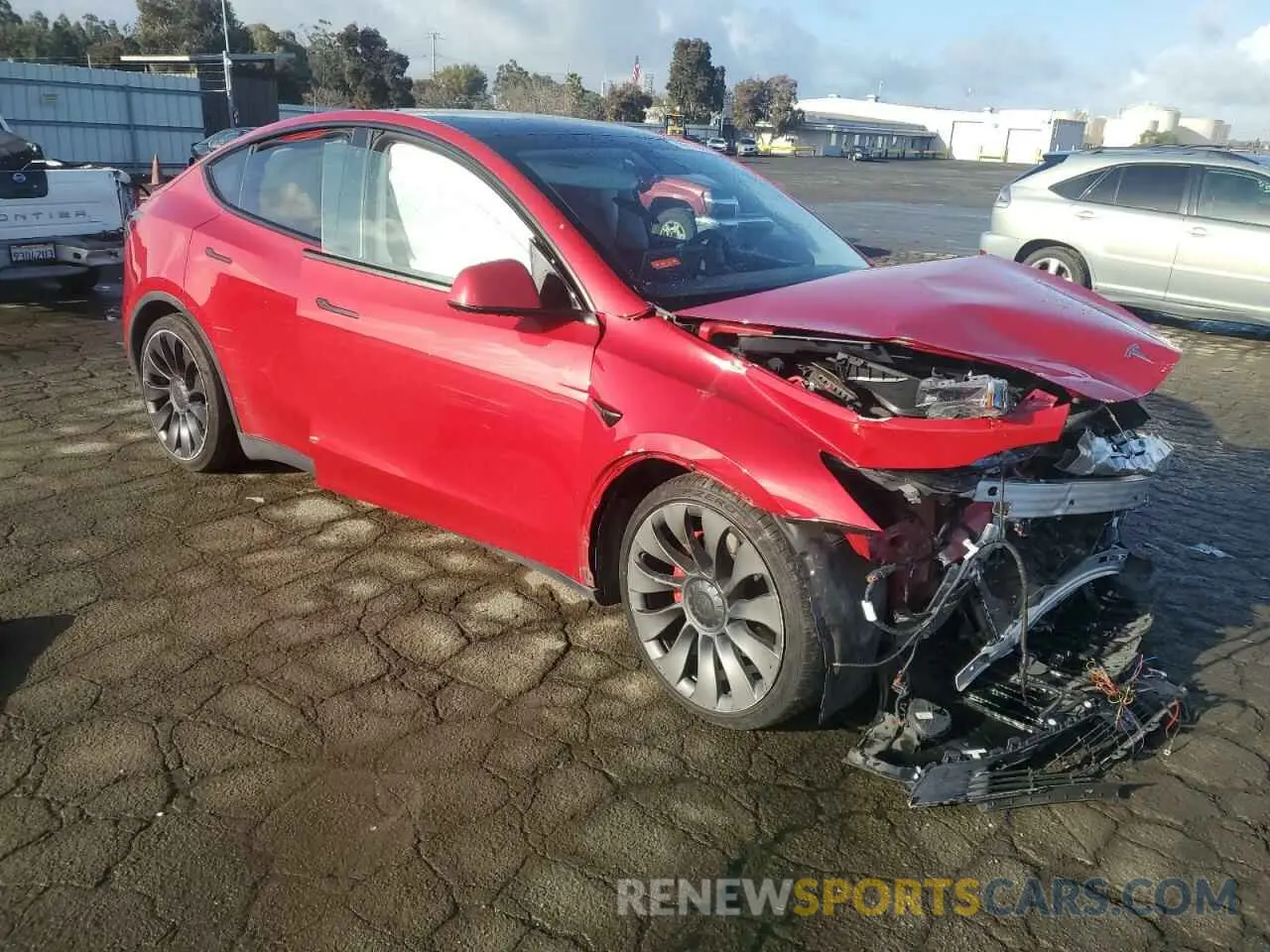 4 fotografías del automóvil dañado 5YJYGDEF8MF276050 TESLA MODEL Y 2021
