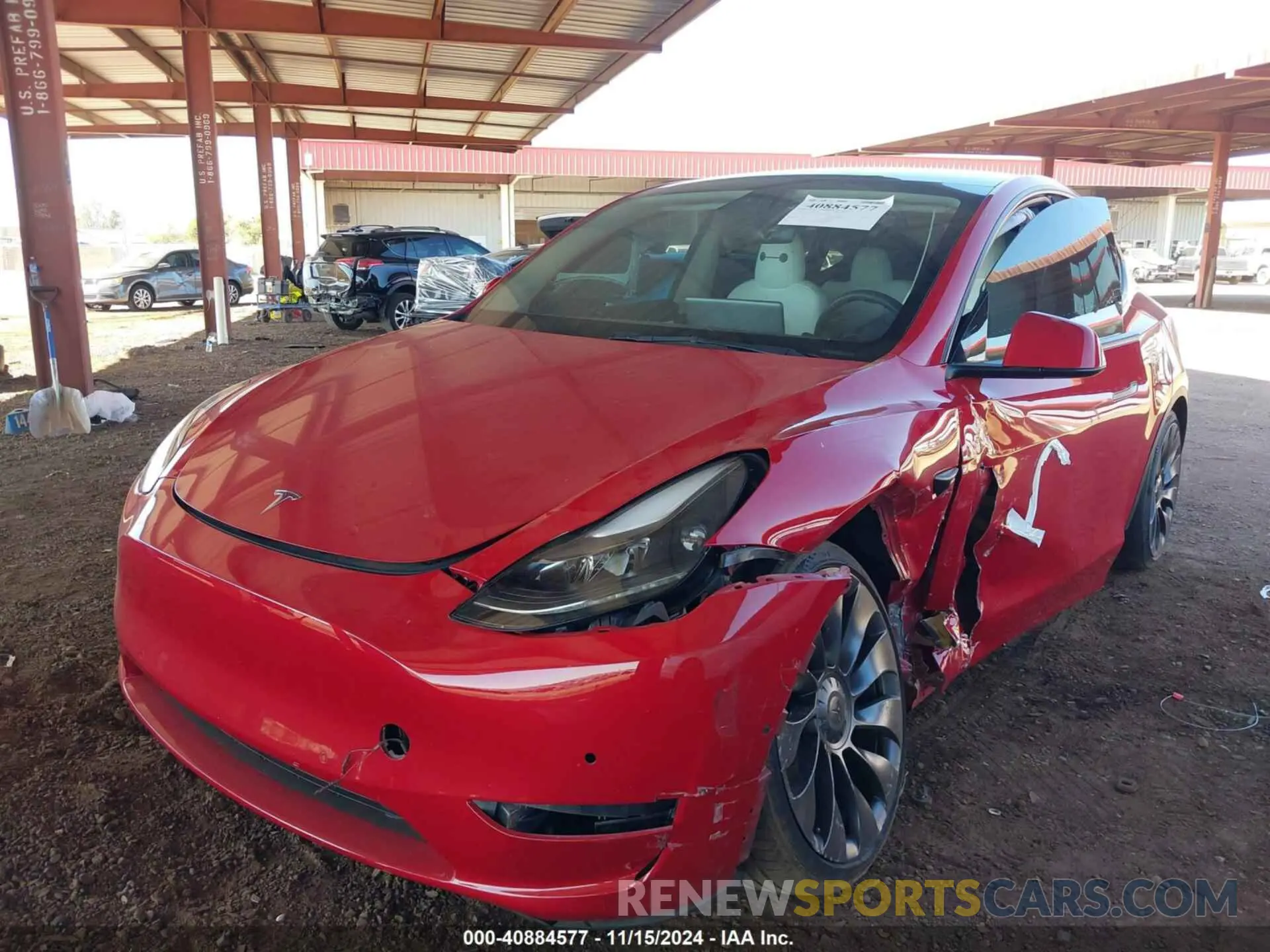 6 fotografías del automóvil dañado 5YJYGDEF8MF277246 TESLA MODEL Y 2021