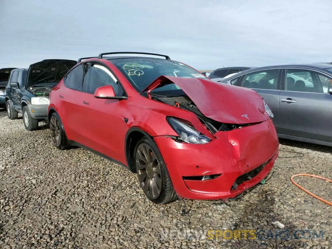 1 fotografías del automóvil dañado 5YJYGDEF9MF194828 TESLA MODEL Y 2021