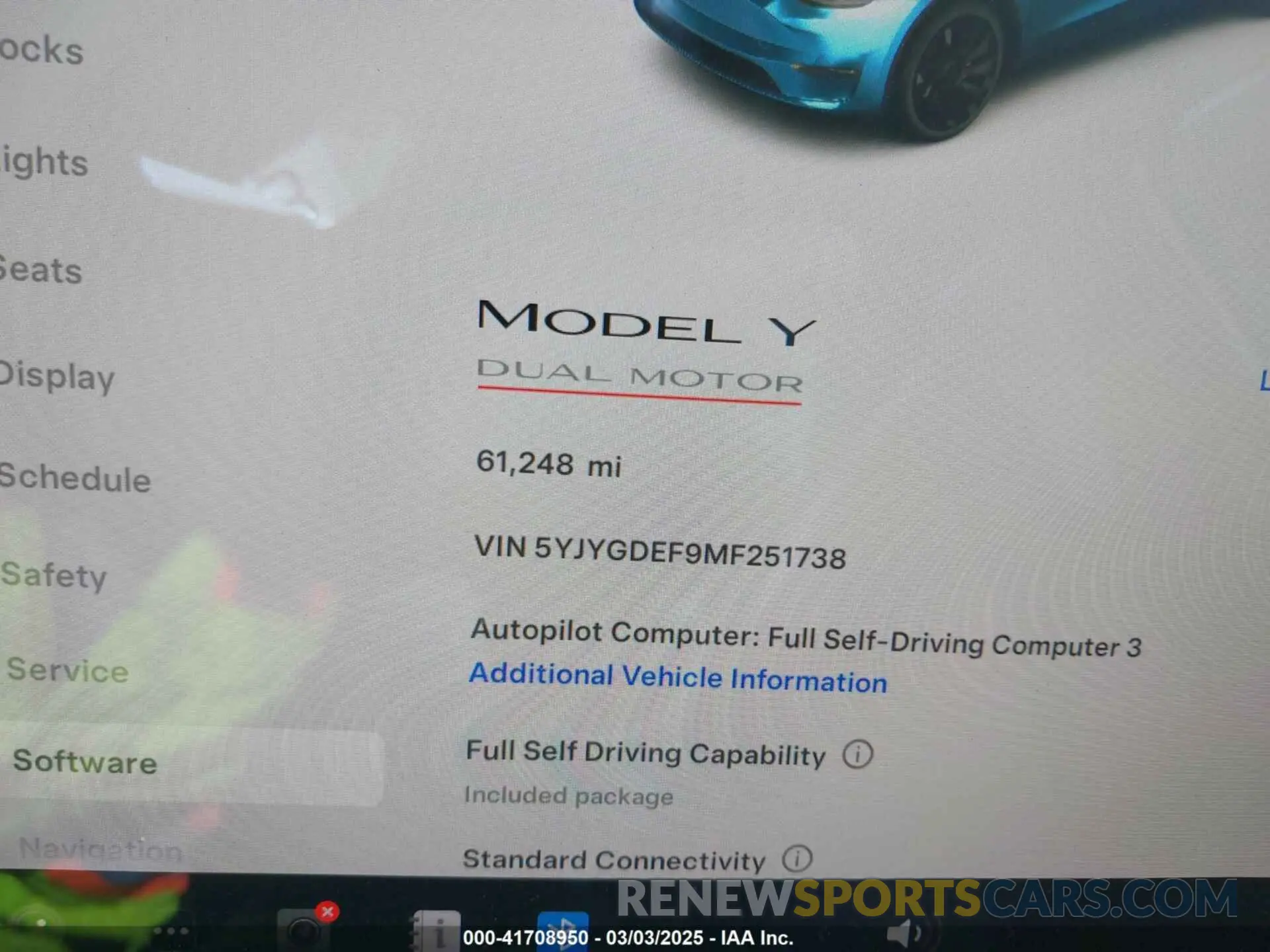 7 fotografías del automóvil dañado 5YJYGDEF9MF251738 TESLA MODEL Y 2021