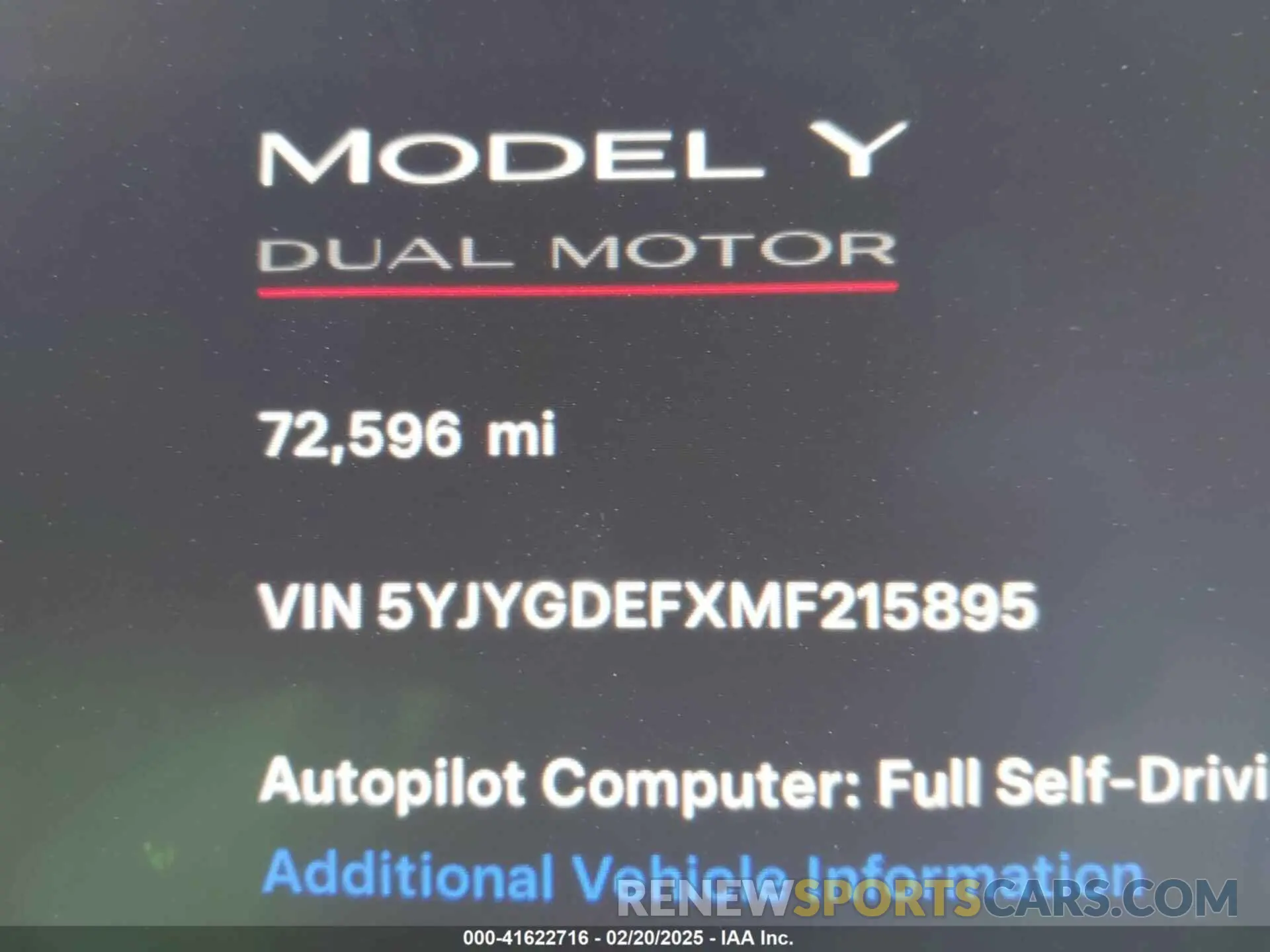 15 fotografías del automóvil dañado 5YJYGDEFXMF215895 TESLA MODEL Y 2021