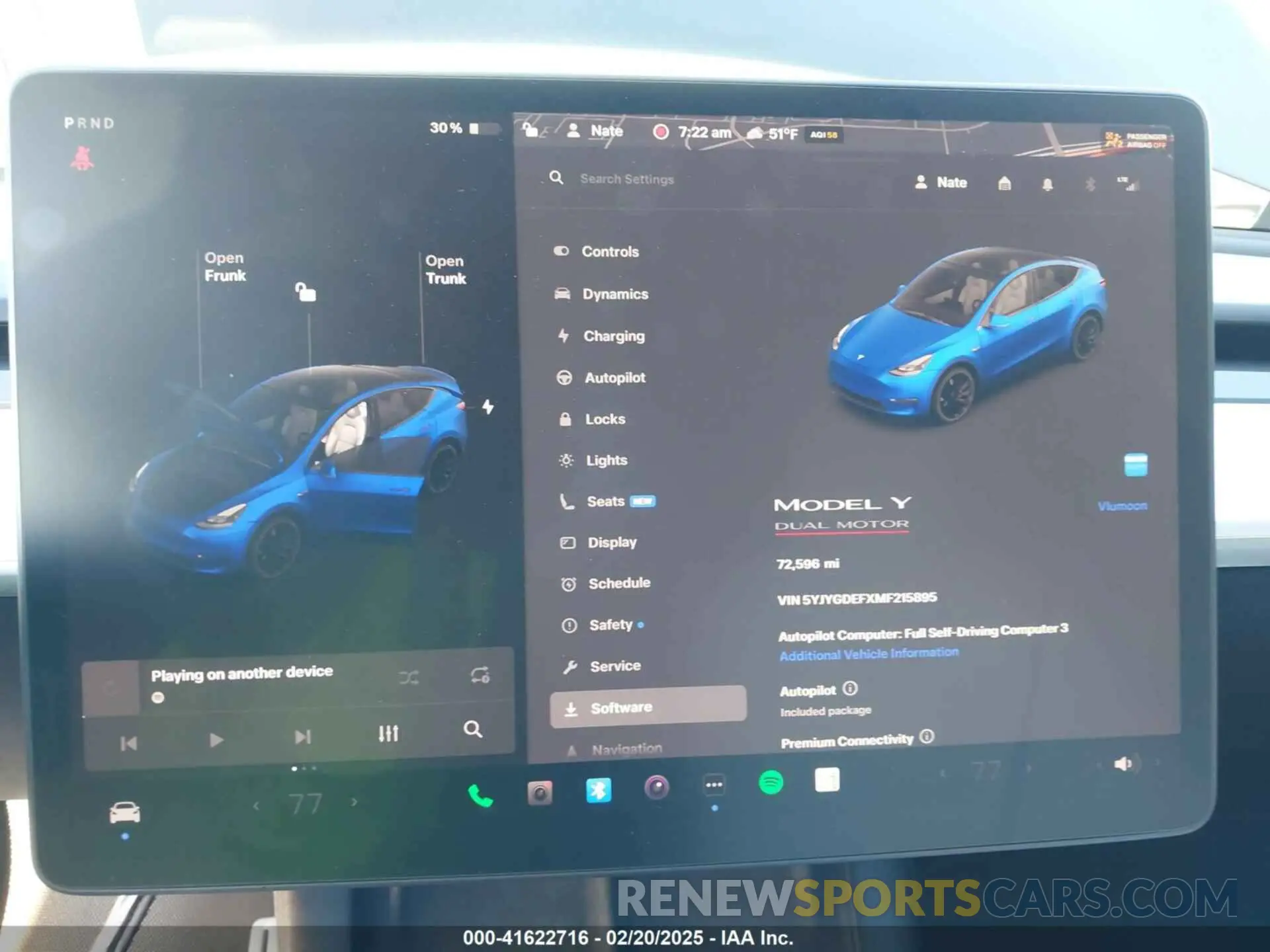 7 fotografías del automóvil dañado 5YJYGDEFXMF215895 TESLA MODEL Y 2021