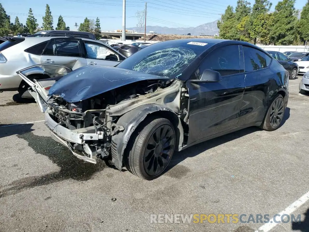 1 fotografías del automóvil dañado 7SAYGAEE0NF342603 TESLA MODEL Y 2022