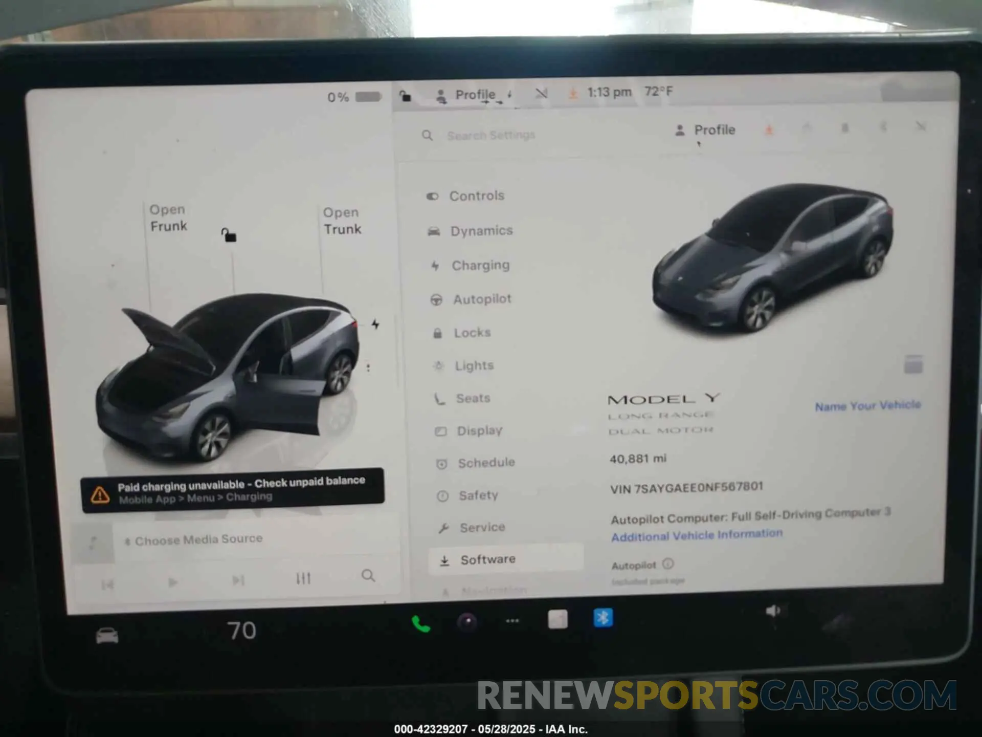 7 fotografías del automóvil dañado 7SAYGAEE0NF567801 TESLA MODEL Y 2022