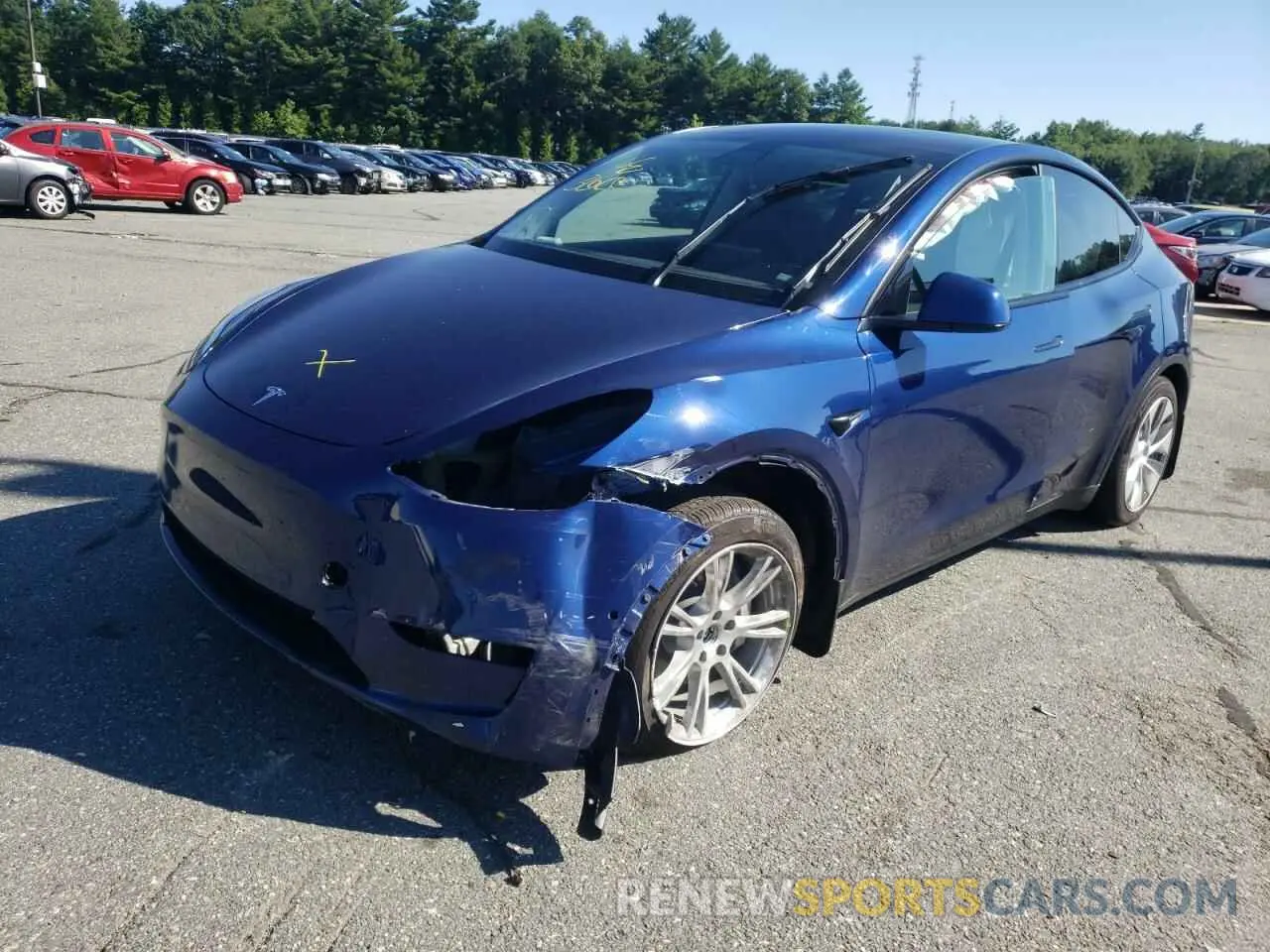 2 fotografías del automóvil dañado 7SAYGAEE1NF312963 TESLA MODEL Y 2022