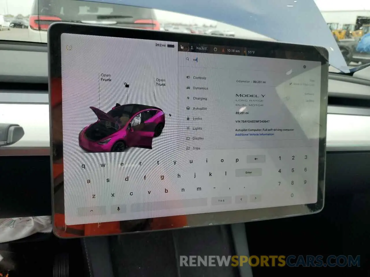 9 fotografías del automóvil dañado 7SAYGAEE1NF349947 TESLA MODEL Y 2022
