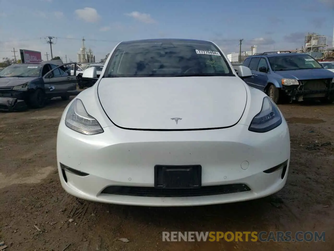 5 fotografías del automóvil dañado 7SAYGAEE1NF383449 TESLA MODEL Y 2022