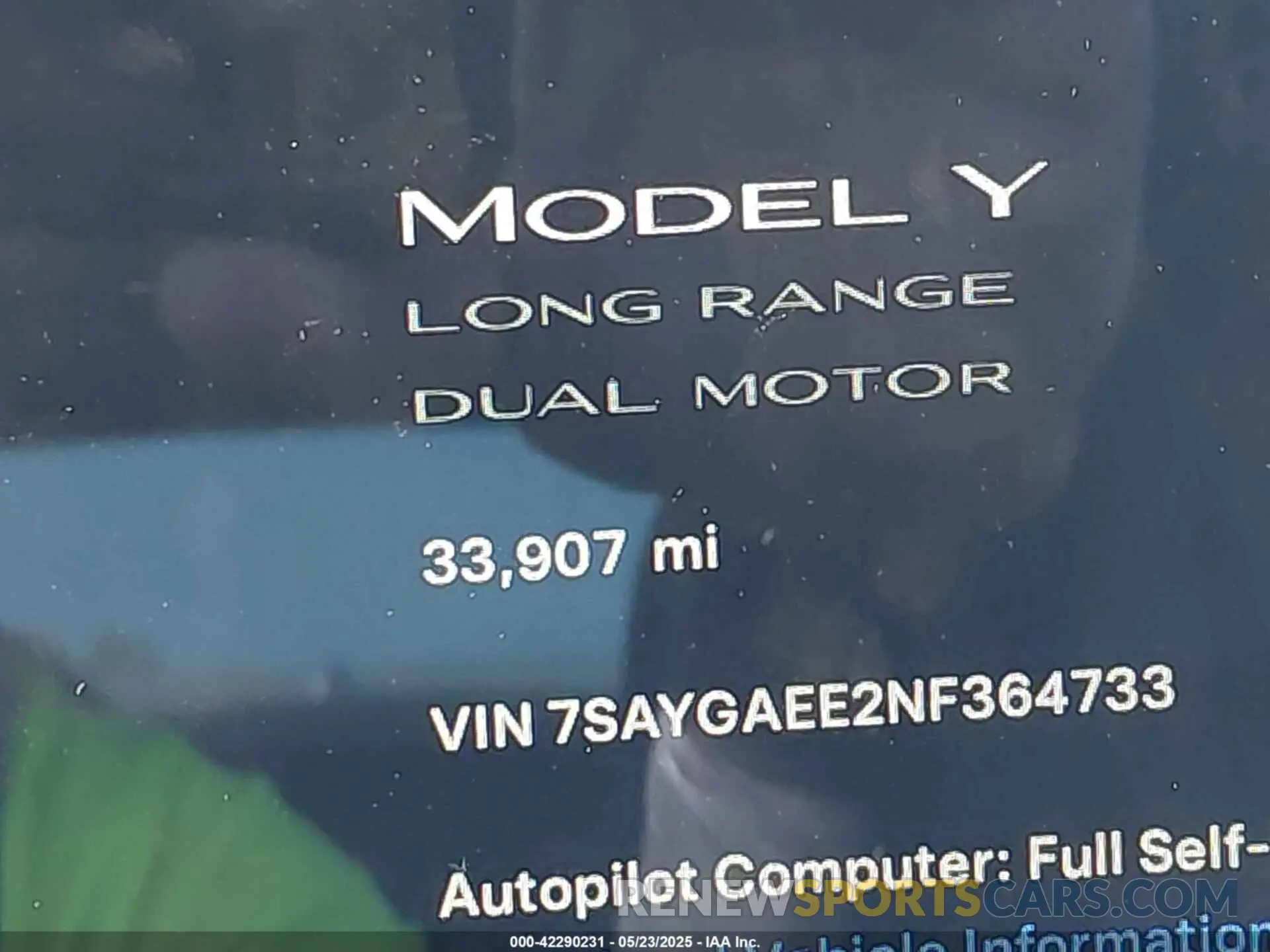 15 fotografías del automóvil dañado 7SAYGAEE2NF364733 TESLA MODEL Y 2022