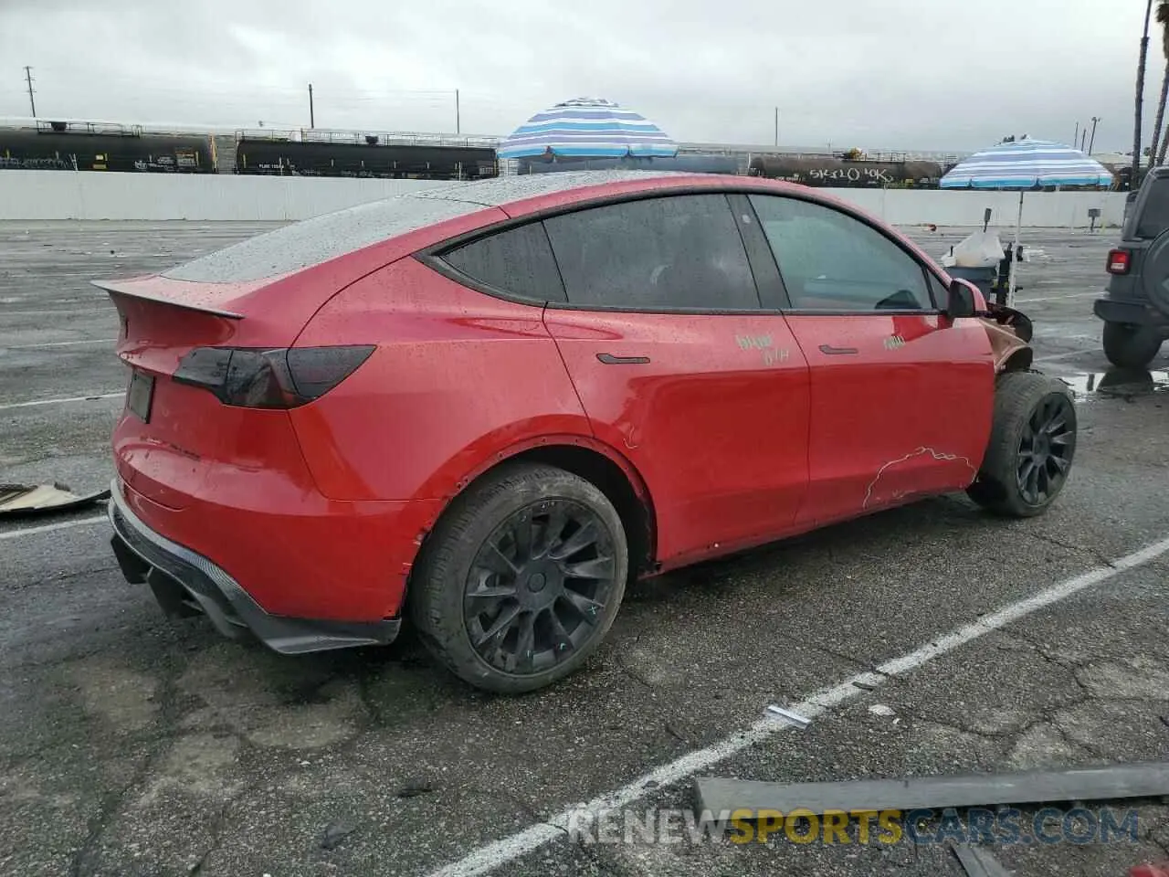 3 fotografías del automóvil dañado 7SAYGAEE6NF348163 TESLA MODEL Y 2022