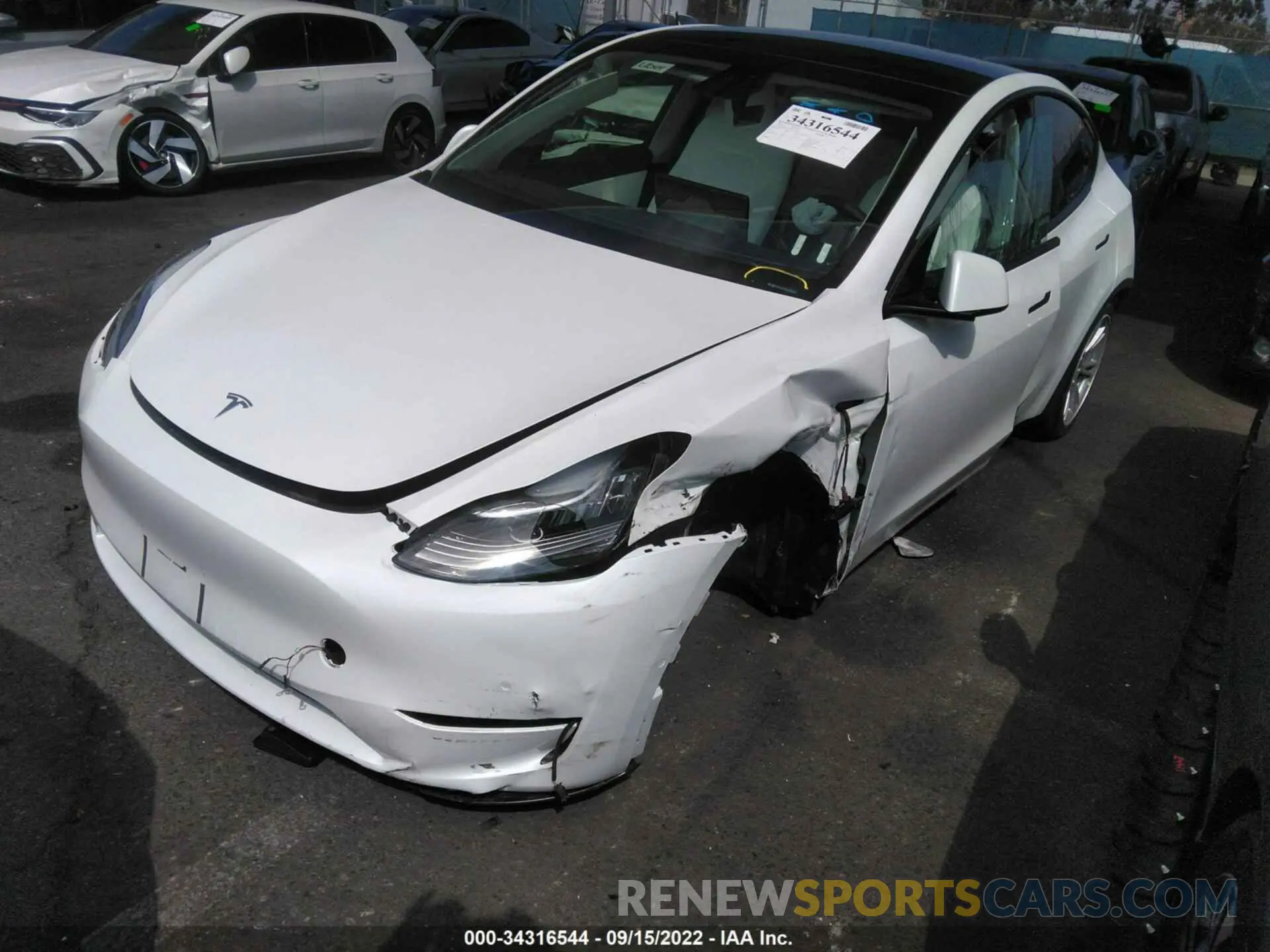 2 fotografías del automóvil dañado 7SAYGAEE6NF358692 TESLA MODEL Y 2022