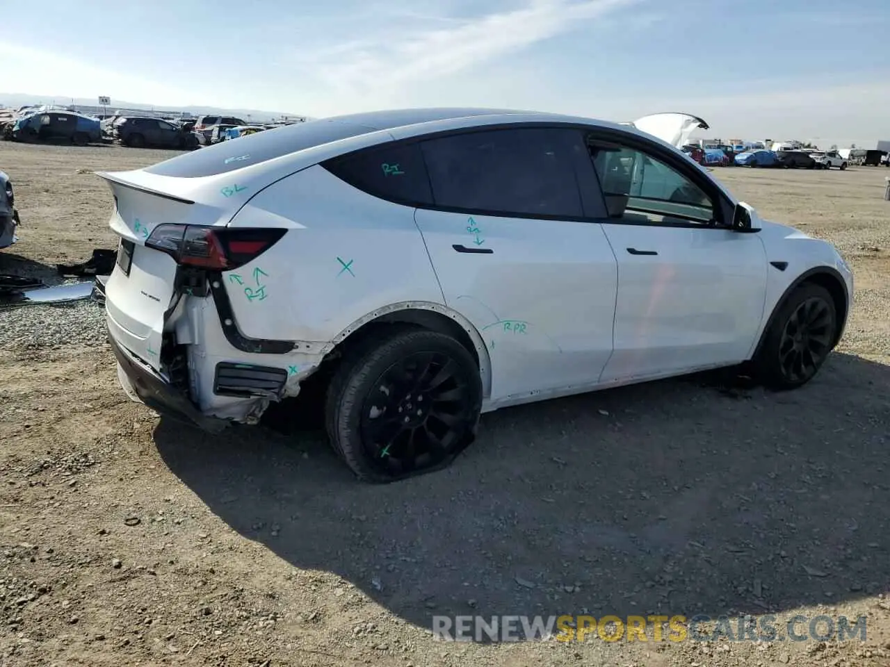 3 fotografías del automóvil dañado 7SAYGAEE6NF489864 TESLA MODEL Y 2022