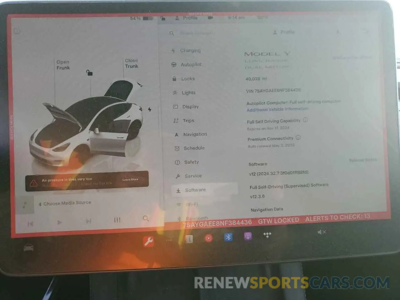 9 fotografías del automóvil dañado 7SAYGAEE8NF384436 TESLA MODEL Y 2022