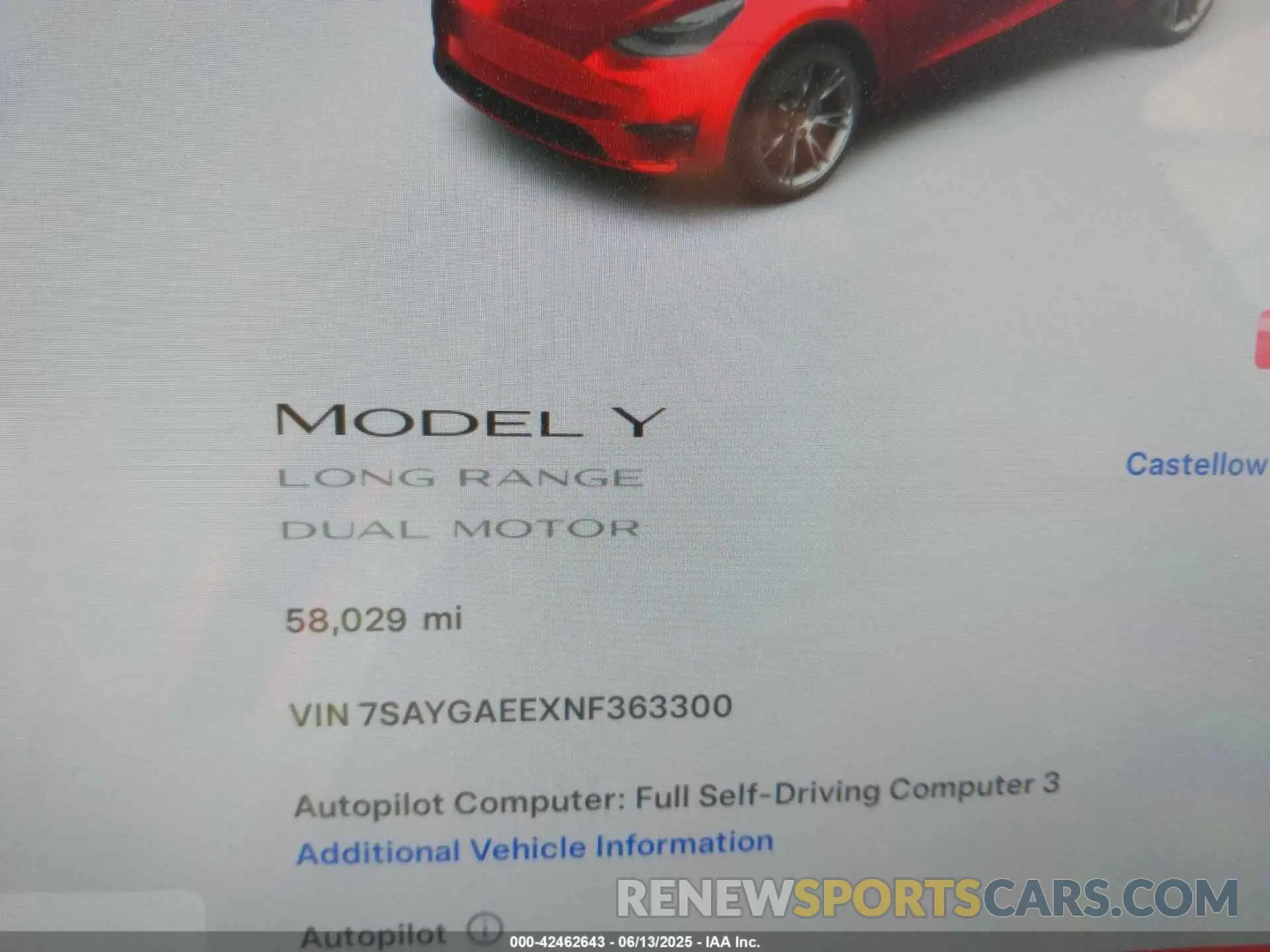 16 fotografías del automóvil dañado 7SAYGAEEXNF363300 TESLA MODEL Y 2022