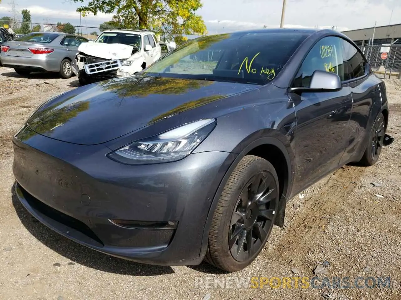 2 fotografías del automóvil dañado 7SAYGAEEXNF381487 TESLA MODEL Y 2022