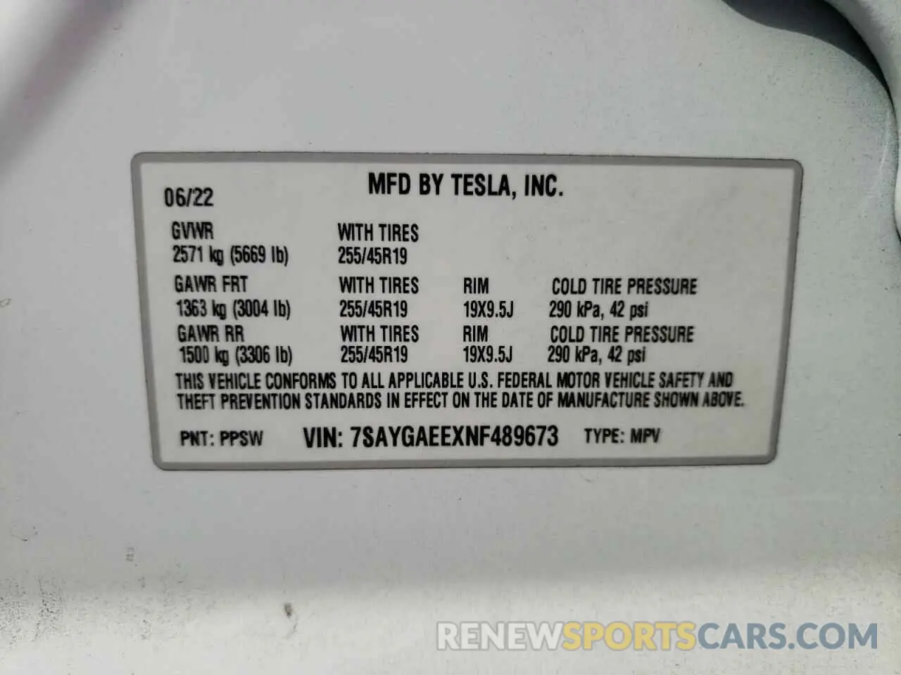 13 fotografías del automóvil dañado 7SAYGAEEXNF489673 TESLA MODEL Y 2022