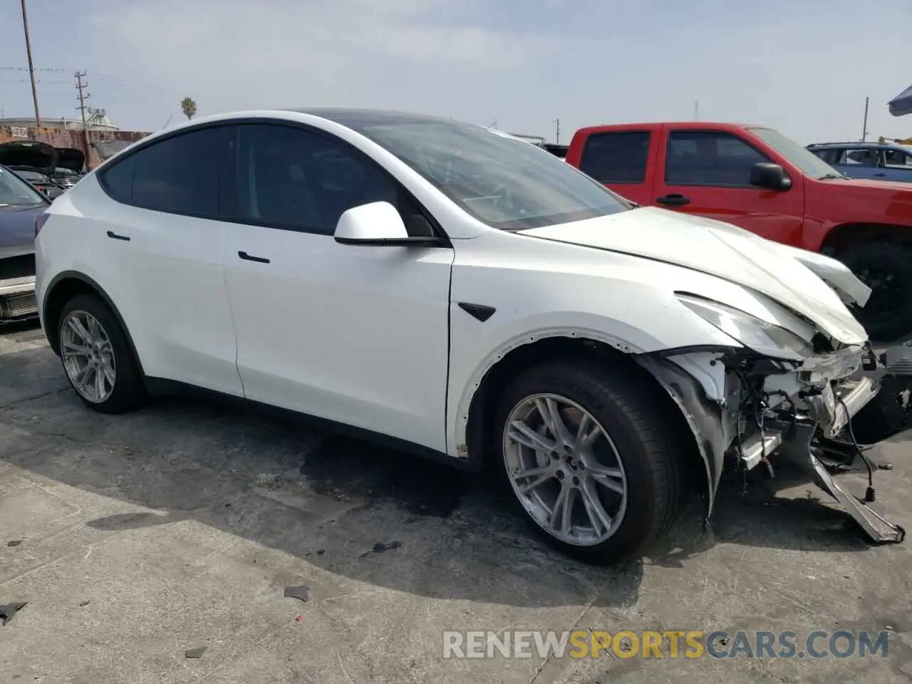 4 fotografías del automóvil dañado 7SAYGAEEXNF489673 TESLA MODEL Y 2022