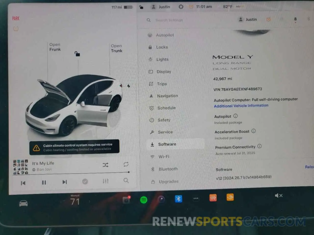 9 fotografías del automóvil dañado 7SAYGAEEXNF489673 TESLA MODEL Y 2022