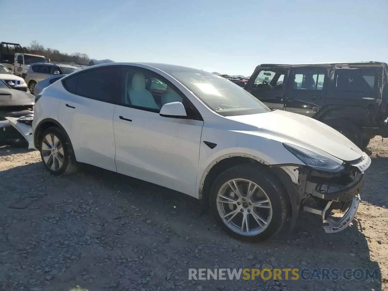 4 fotografías del automóvil dañado 7SAYGDEE0NF339363 TESLA MODEL Y 2022