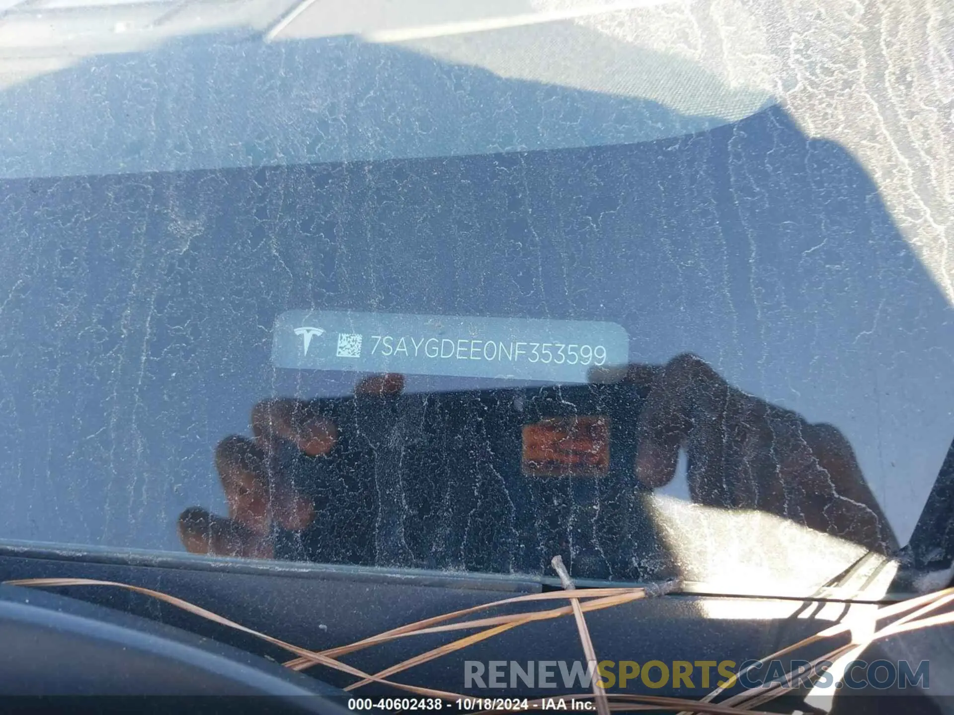 9 fotografías del automóvil dañado 7SAYGDEE0NF353599 TESLA MODEL Y 2022