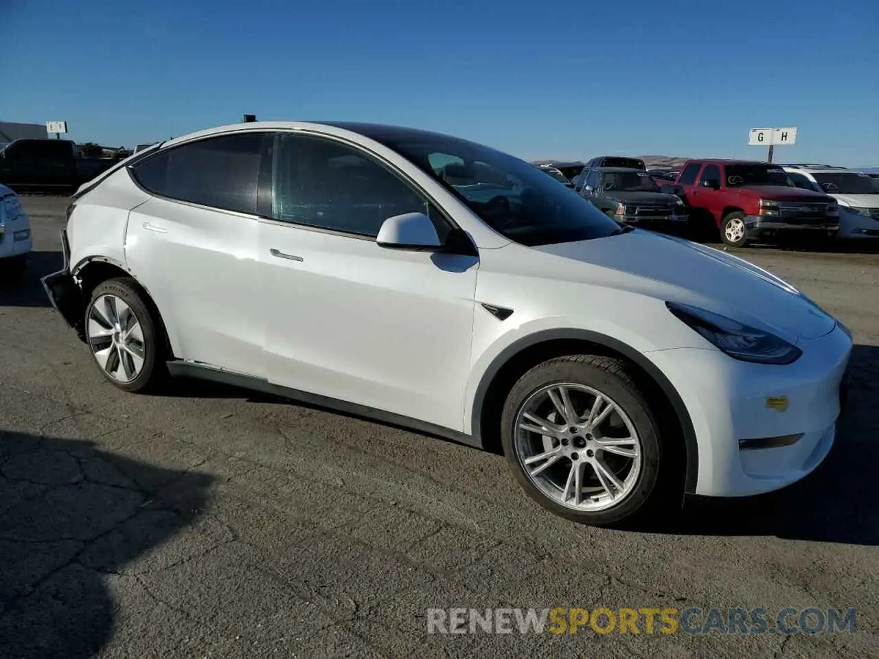 4 fotografías del automóvil dañado 7SAYGDEE0NF360312 TESLA MODEL Y 2022