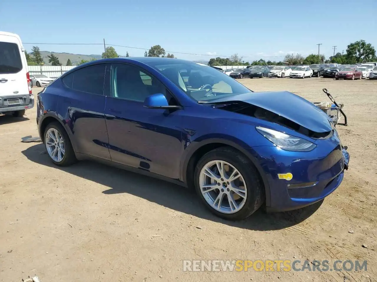 4 fotografías del automóvil dañado 7SAYGDEE0NF394105 TESLA MODEL Y 2022