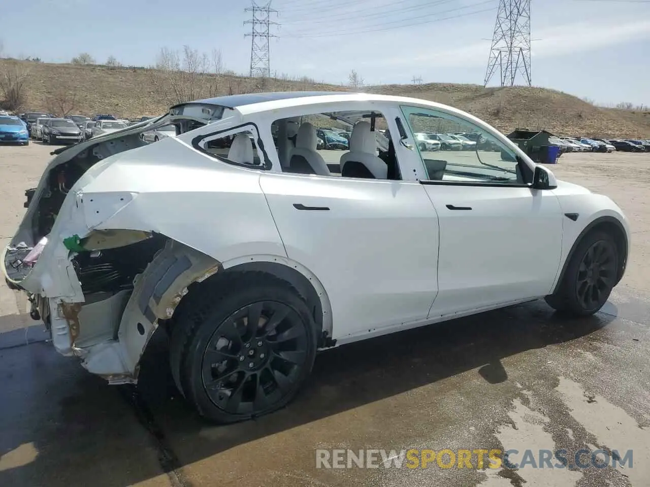 3 fotografías del automóvil dañado 7SAYGDEE0NF436885 TESLA MODEL Y 2022