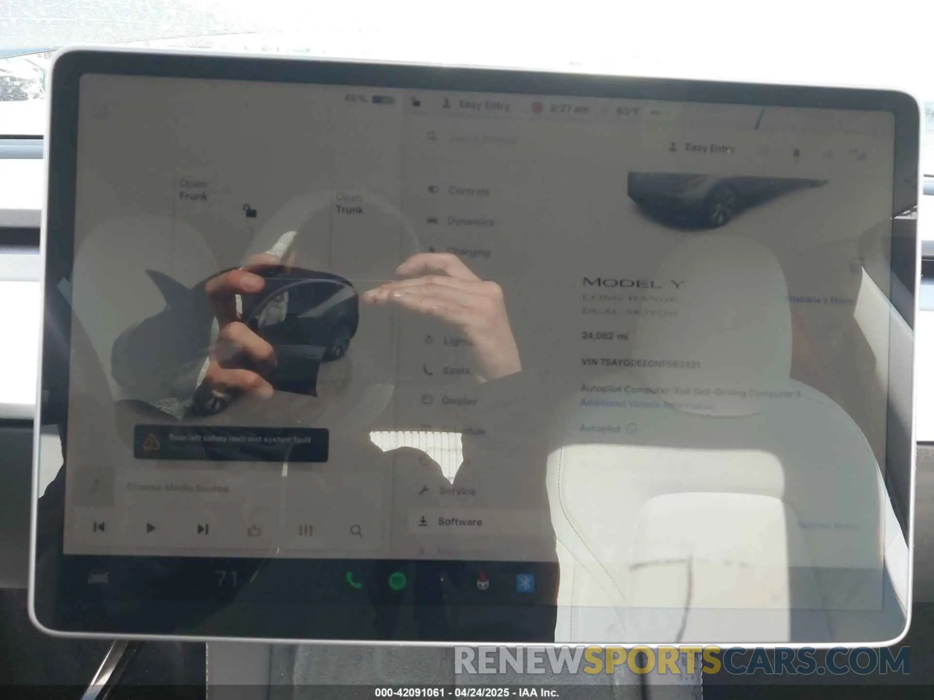 15 fotografías del automóvil dañado 7SAYGDEE0NF563331 TESLA MODEL Y 2022