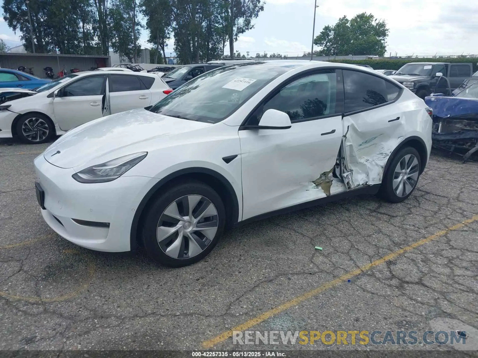 2 fotografías del automóvil dañado 7SAYGDEE1NA021054 TESLA MODEL Y 2022