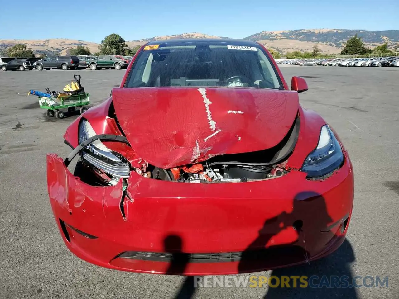 5 fotografías del automóvil dañado 7SAYGDEE1NF356222 TESLA MODEL Y 2022